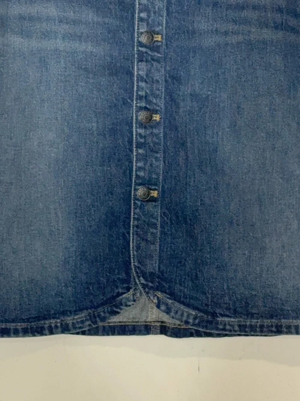 Madewell Denim Button Front Midi Skirt Size 33 Conchoo Wash Casual Classic